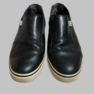 Ugg Australia  Mens Black Leather Slip-On Casual Shoes- Sz-8